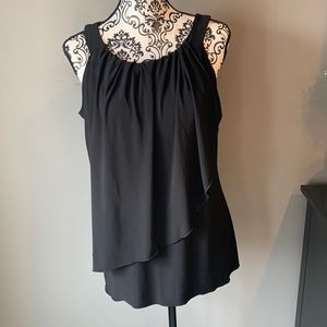 Saint Tropez West Black Sleeveless Flowy Top - Size L
